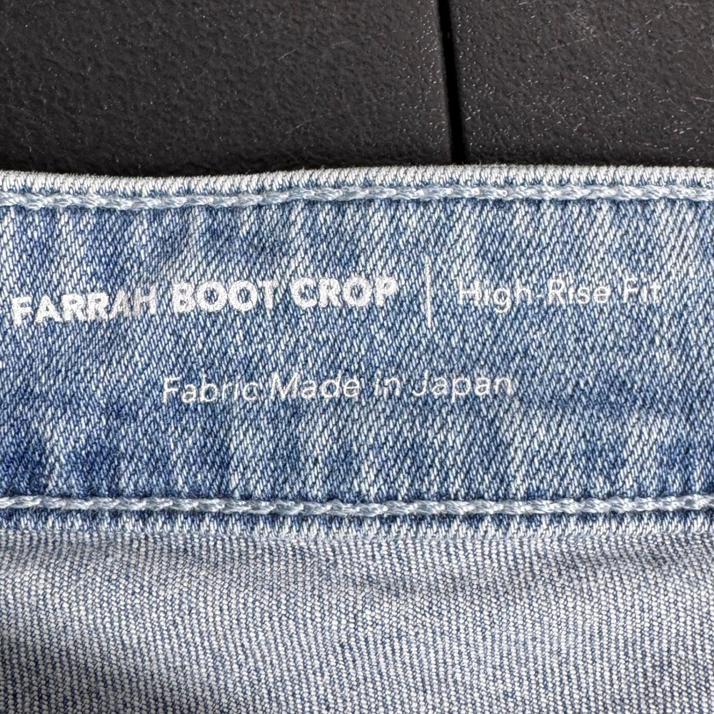 AG Adriano Goldschmied Farrah Boot Crop High Rise Jeans Light Wash Raw Hem 32 - Picture 7 of 9